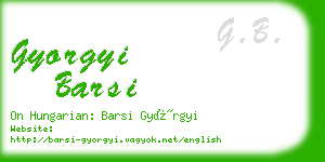 gyorgyi barsi business card